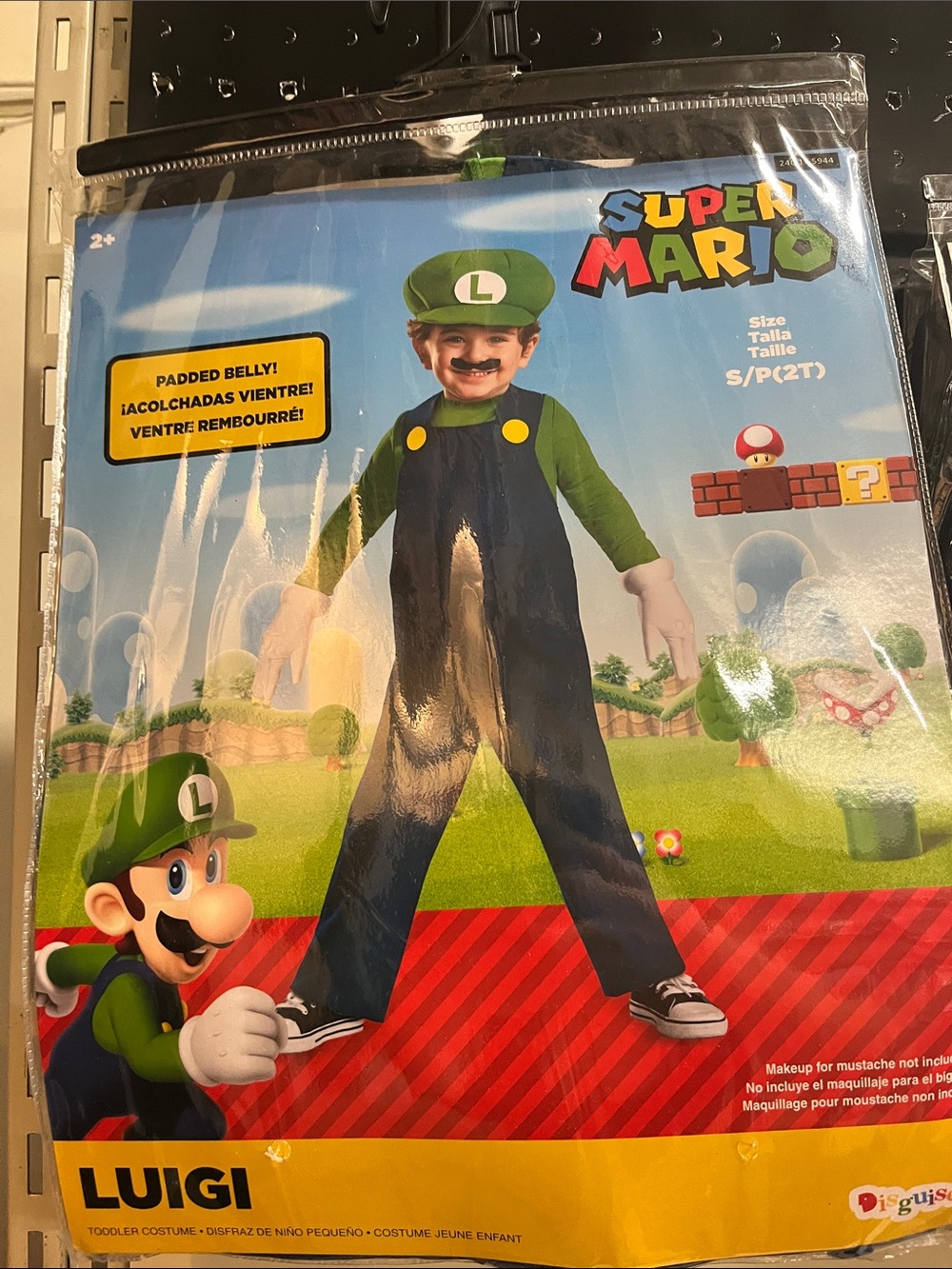 Nintendo Luigi Kids Super Mario Costume - Green, Black & Yellow